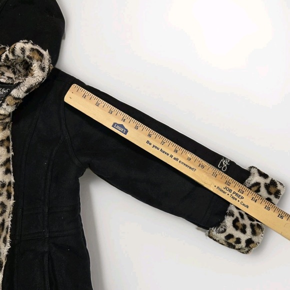 Hawke & Co Black Toddler Jacket with Leopard Trim - Picture 10 of 11